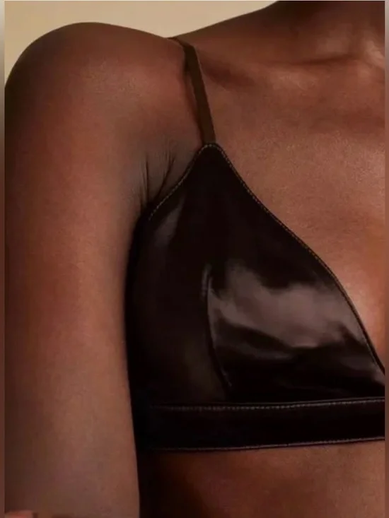 New! KHAITE Frida Satin Charmeuse Bra Top in Chocolate Brown 🤎 Small NWT! - Picture 6 of 16